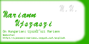 mariann ujszaszi business card